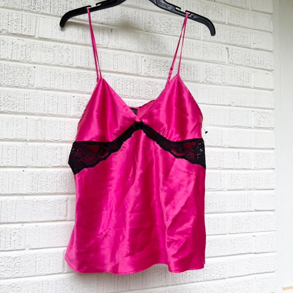 Y2K APT. 9 Hot Pink Black Lace Slip Tank Top